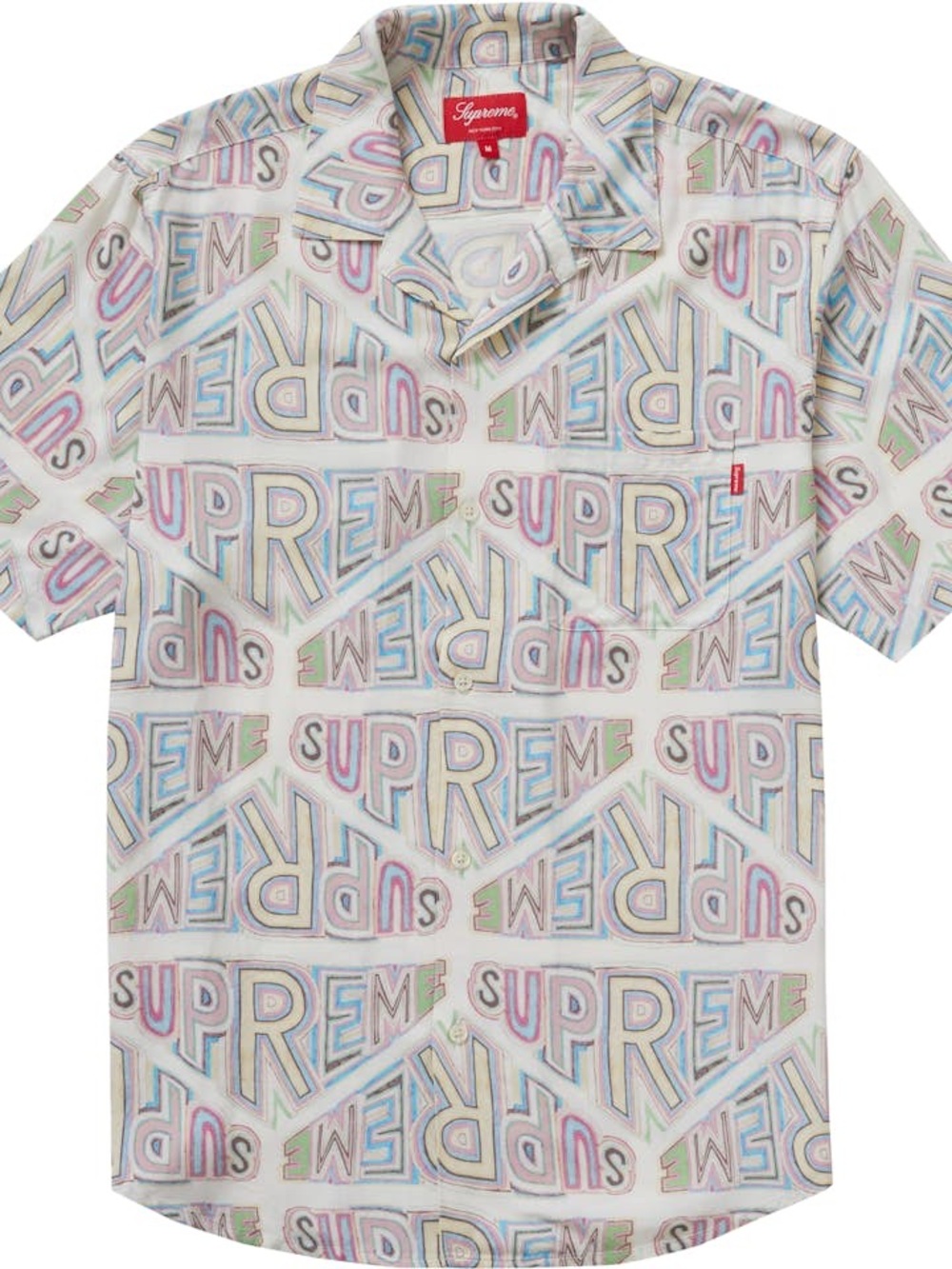 Supreme Pastel Multicolor Logo Camp Shirt